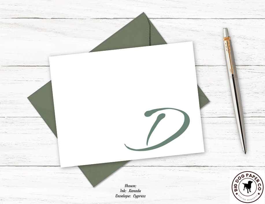 Personalized Monogram Note Card Set | Folded Stationery Stationary ...