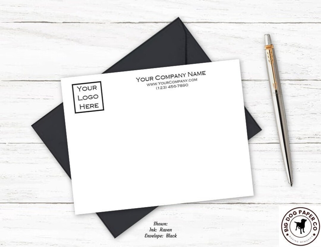 Personalized Business Note Card Set Professional Notecards Etsy