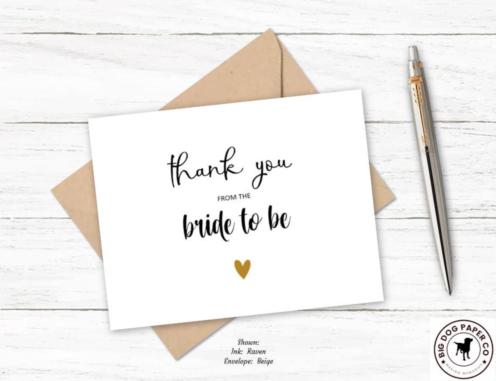 Thank You From the Bride to Be Thank You Cards Bridal Etsy