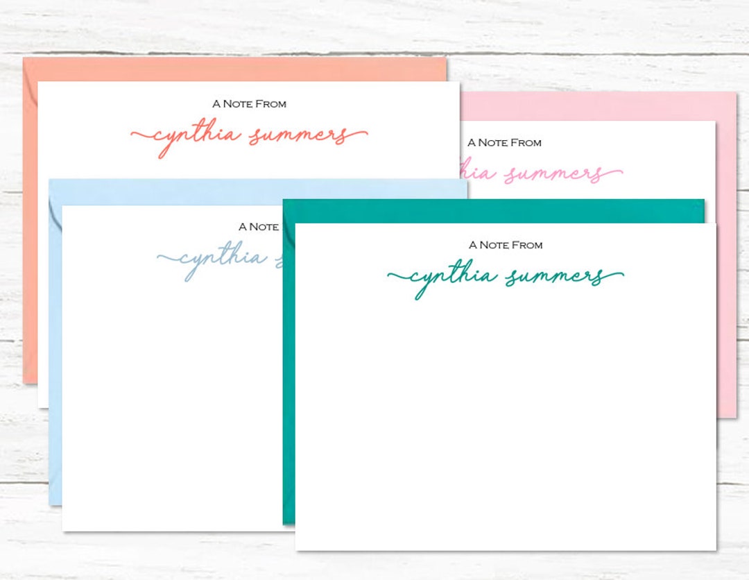 Personalized Note Card Set | Personalized Stationery Cards | Custom ...