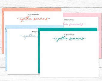 Personalized Note Card Set | Personalized Stationery Cards | Custom Stationary with Name | Elegant Gift for Her, Ladies | N230