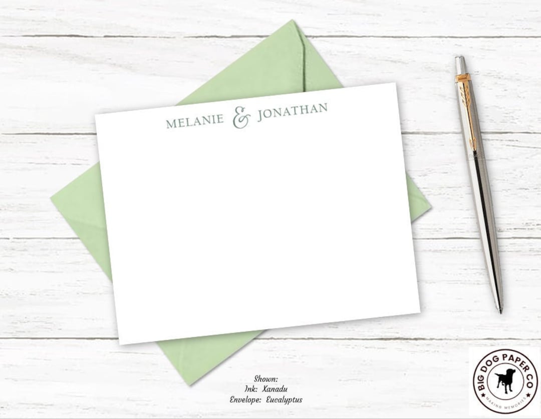 Couples Stationary Personalized Wedding Bridal Shower Anniversary Gift