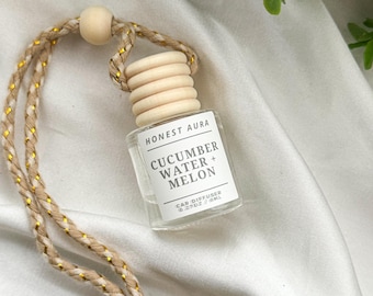Cucumber Water + Melon Non Toxic Scented Car Air Diffuser, Hanging Car Freshener, Eco-Friendly, Phthalate Free, Home Fragrance, Aromatherapy