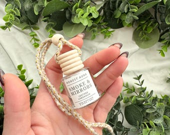 Leather Labdanum Non Toxic Scented Air Diffuser, Hanging Car Freshener, Eco-Friendly, Phthalate Free, Home Fragrance, Aromatherapy, Bamboo
