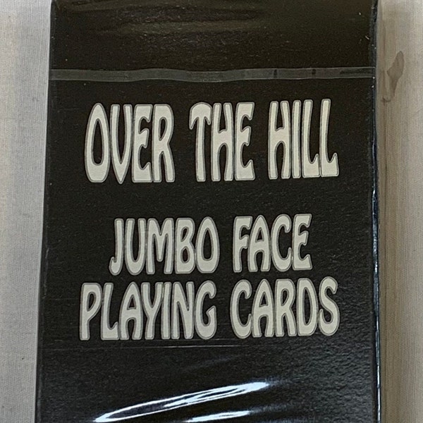 Over The Hill joke jumbo face playing card deck 1993 packaged store old shop stock unused 52 card deck sealed gag fun