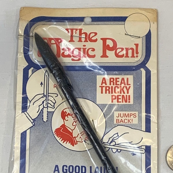 Vintage The Magic Pen trick dime store old shop gag rises vanishes jumps unused MIP original USA made