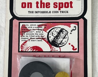 On The Spot Impossible Coin Magic Trick unused  w/ instructions original Ken Gross Enterprises USA magnetic coin trick