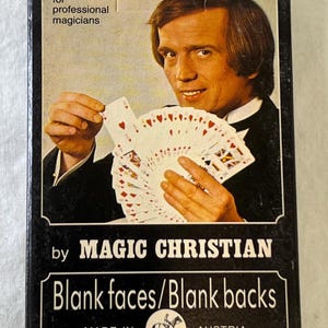Trick card deck Blank Faces / Blank Backs Magic Christian Piatnik pro old shop playing deck complete inserts unused original sealed 80s !