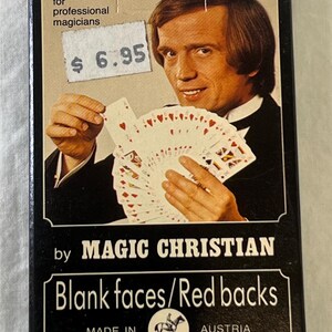 Trick card deck Blank Faces / Red Backs Magic Christian Piatnik pro old shop playing deck complete inserts unused original sealed 80s !