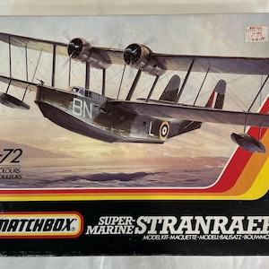 Super Marine Stranraer amphibious plane PK-601 vintage 1983 plastic model kit 1/72 scale Matchbox unused complete
