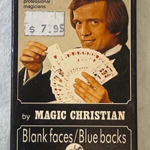 Trick card deck Blank Faces / Blue Backs Magic Christian Piatnik pro old shop playing deck complete inserts unused original sealed 80s !
