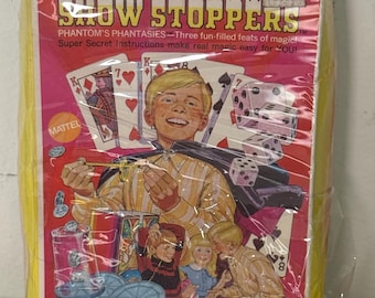 Vintage Mattel Magic Show Stoppers Phantom's Phantasies set 1969 unused sealed very rare magician card trick ring coin through glass
