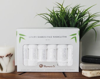 Ultra Soft Bamboo Washcloths Set of 6 Bamboo Face Towels Gift for Her