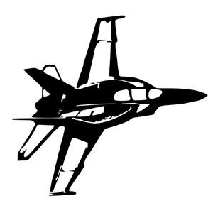 Silhouette Cameo および Cricut 用の手作り F-18 スーパーホーネット デザイン SVG ファイル。4 つのファイル タイプが含まれています: SVG_DXF_PNG_EPS