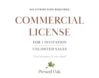 Invitation Commercial License Business Use - For 1 Invitation Listing & Unlimited Sales and Revenue