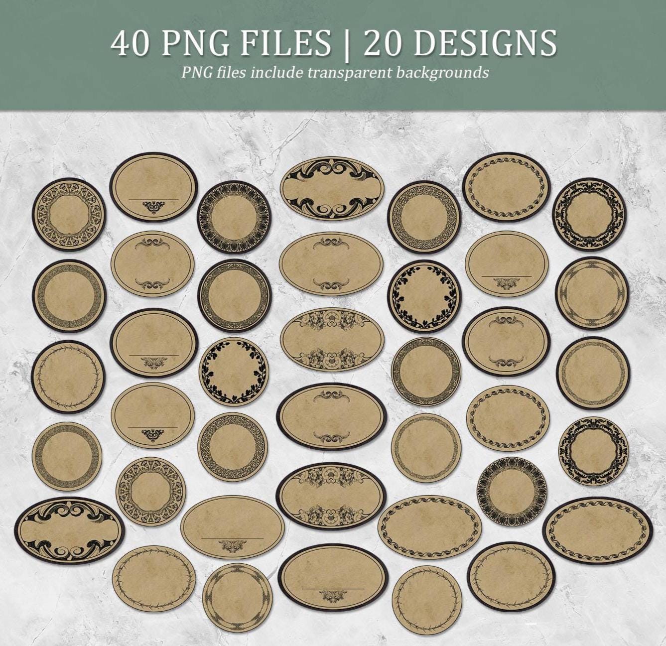 Round Apothecary Labels, Vintage Blank Oval & Circle Potion Labels for ...