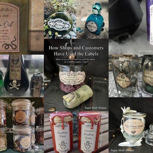 Apothecary Labels, Vintage Blank Potion Labels for Bottles, Printable Digital Gothic Herb Jar Wizard Witchcraft Scrapbook DnD Junk Journals image 6