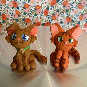 Brown Cat Polymer Clay Sculptures