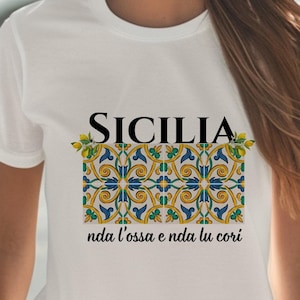 Sicilian Tile T-Shirt: Sicily Lover Gift, Mediterranean Travel Tee