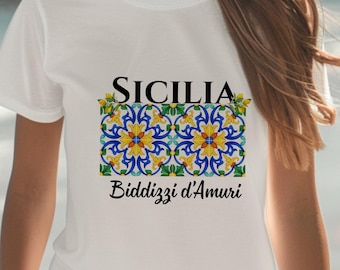 Sicilian Tile T-Shirt: Sicilia Italian Pride, Summer Lemon Shirt