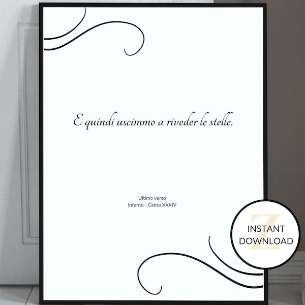 Divine Comedy, Dante Alighieri, Poem, Digital poetry, Art Quote, Printable Wall Art, Wall Art sign, INSTANT DOWNLOAD, Quote Graphics