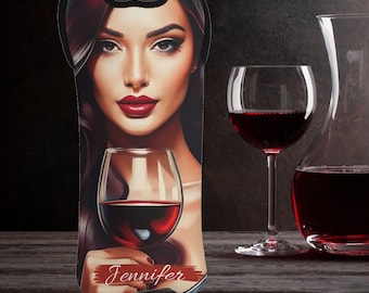 Wine Tote Bag, Personalized Wine Carrier, Wine Lover Gift, Wine Accessories, Custom Name Wine Bag, Single Bottle Wine Tote
