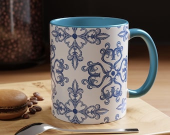 Sicilian Tile Coffee Mug: Elegant Mediterranean Ceramic Drinkware