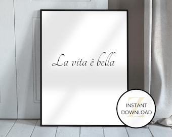 Palabra italiana, Poema, Poesía digital, Cita artística, Letrero con cita, Arte mural imprimible, Letrero de arte mural, DESCARGA INSTANTÁNEA, Gráficos con cita
