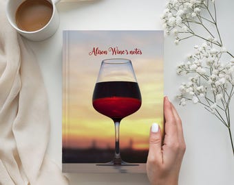 hard cover Journal wine tasting note personalized with name notebook for memories wine lovers