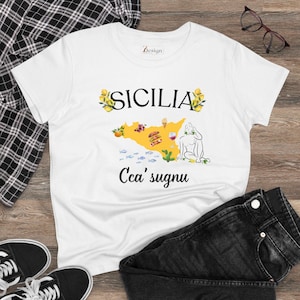 Sicily shirt, T-Shirt for Sicilian lovers, summer shirt, Italian gift,sicilian words,Sicilia Island Italy Shirt, Sicilia shirt, Lemon shirt