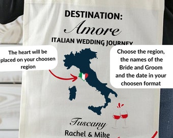 Bolso de mano para bodas de destino: La Dolce Vita Italy, lona de algodón.