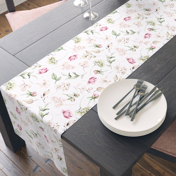 Spring Bloom Tischläufer - Erhöhen Sie Ihr Essen mit der Eleganz der Natur, Florale Wohnkultur, saisonale Küche, Gastgeberinnengeschenk,
