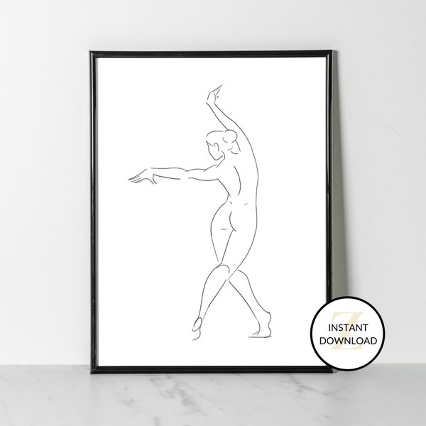 Nude line drawing to decorate walls, woman line art print, Line drawing woman, Trendy Wall Art, nude woman poster, get now and enjoy!