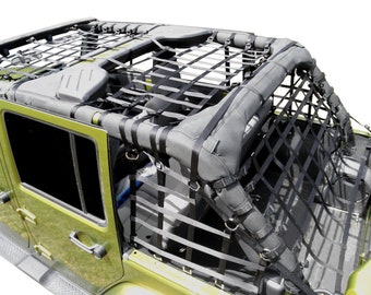 Cargo Net Entire Package with Front Barrier Net for JK 4 Door Jeep Wrangler
