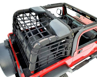 One Piece Wraparound Net & Rear Overhead Net Combo for TJ Jeep Wrangler
