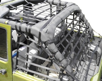 Three Piece Wraparound Net & Rear Overhead Net Combo for JK 4 Door Jeep Wrangler