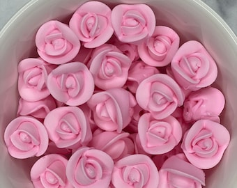Mini Pink Roses Sugar Decor ( 12 pk),Cupcakes,Cakes,Sprinkles,Birthday,Party,Pink,Mothers Day,Spring