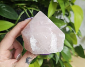 Pink Rose Quartz Polished Crystal Point, Beautiful Gemstone for Healing & Meditation, Perfect Valentine's Day Gift