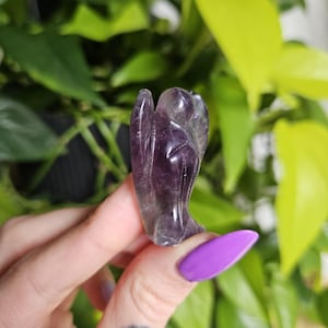 Adorable Rainbow Fluorite Angel Carving, Rainbow Crystal Polished Hand Carved Genuine Crystal Carving 16g