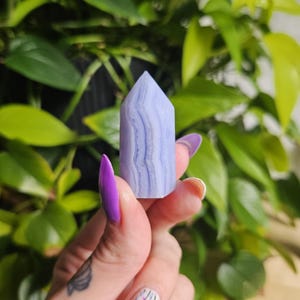 Blue Lace Agate Stone Generator, Spiritual Energy Tool, Crystals for Meditation, Chakra Balancing Crystal, Natural Gemstone