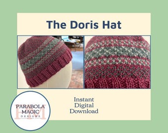 The Doris Hat Knit Pattern (Fair Isle Knit Hat Pattern)