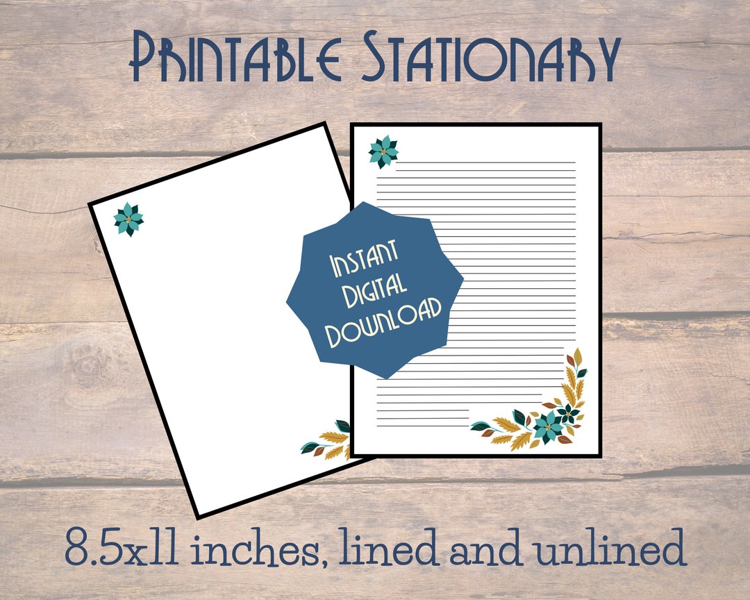 Digital Download Printable Stationary 8.5x11 Inches Letter Writing ...