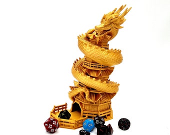 Year of the Dragon Dice Tower from Fates End - DnD Roller - Pathfinder - TTRPG - D&D