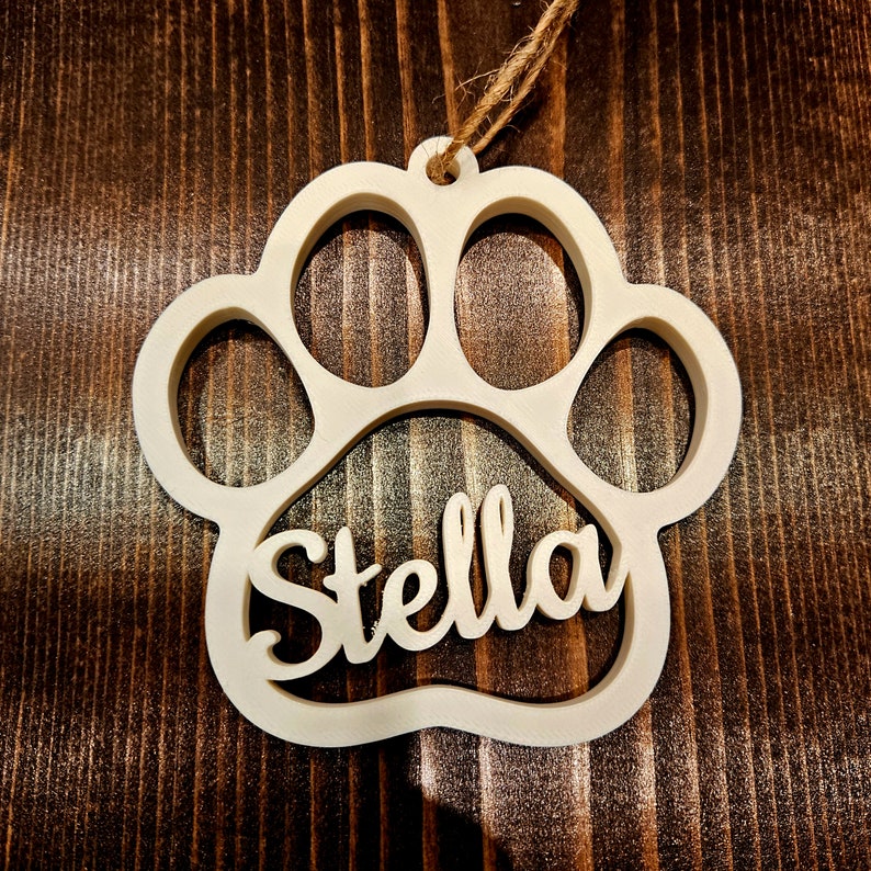 Pet Paw Ornament Personalized Custom Christmas Ornament Sentimental Gift Idea Memorial Ornament image 5