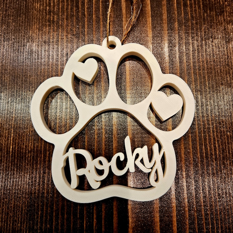 Pet Paw Ornament Personalized Custom Christmas Ornament Sentimental Gift Idea Memorial Ornament image 3