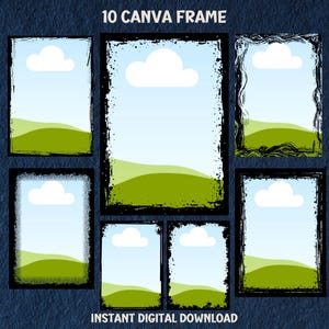 Grunge Canva Frames Template , Bleach effect Distressed Torn Edge Canva Frame , Drag and Drop, Template Canva , Editable Template