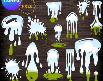 Dripping Paint Canva Frame Template: Drag & Drop Borders (Digital Download)