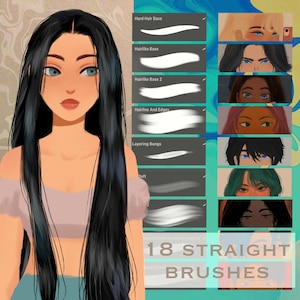 Procreate Hair Brushes: Easy Rendering, Straight/Wavy Hair (18)