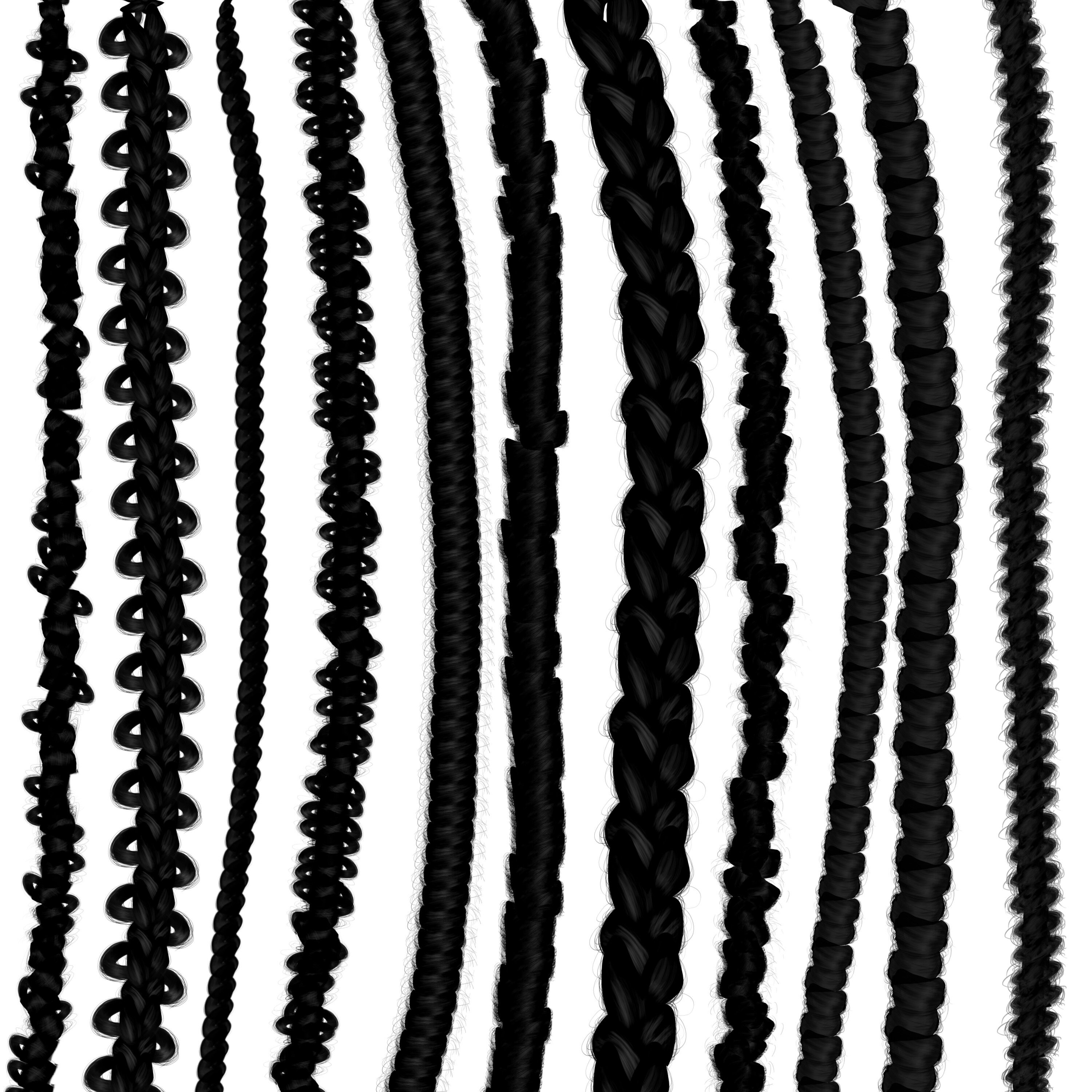 Extended Pack 22 Locs Braids and Twists 6 New Locs for Procreate