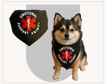 Bandana dla psa zapewniającego wsparcie emocjonalne | Regulowana, lekka